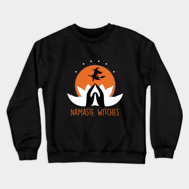 Namaste Witches - Yoga Funny Halloween Crewneck Sweatshirt by Formoon